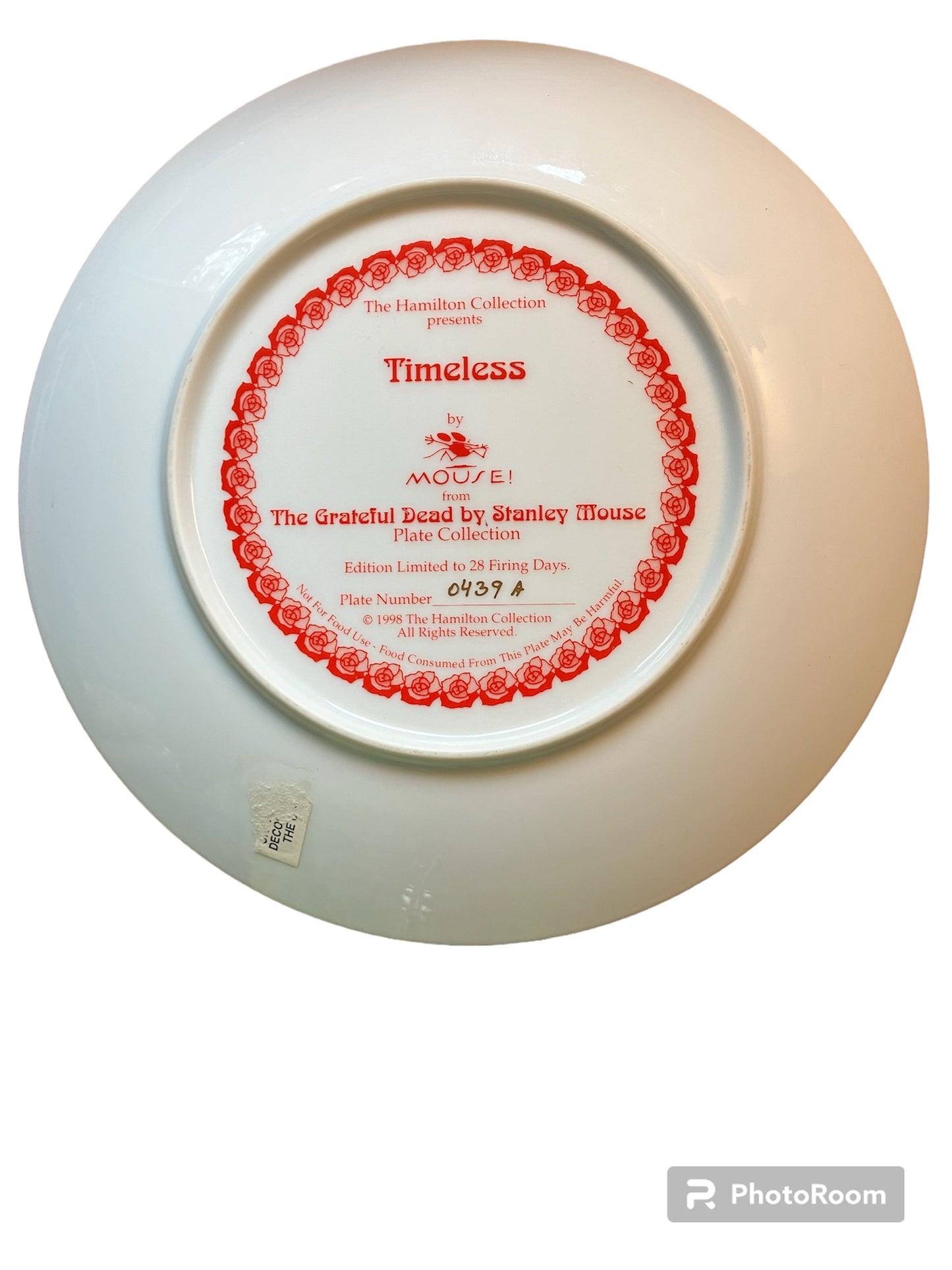 "Timeless" The Grateful Dead by Stanley Mouse Plate